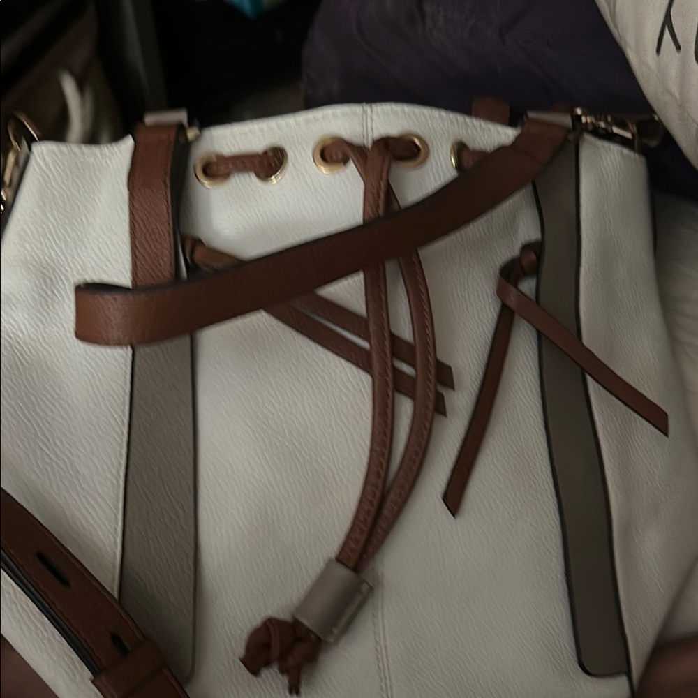 Lodis White and Brown Leather Backpack with Timeless Design
